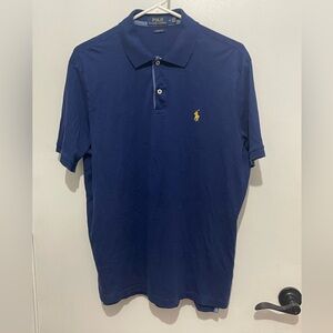 Ralph Lauren Navy Polo with Yellow Pony Embroidery